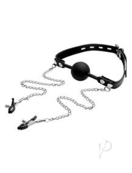 Strict Silicone Ball Gag/nipple Clamps