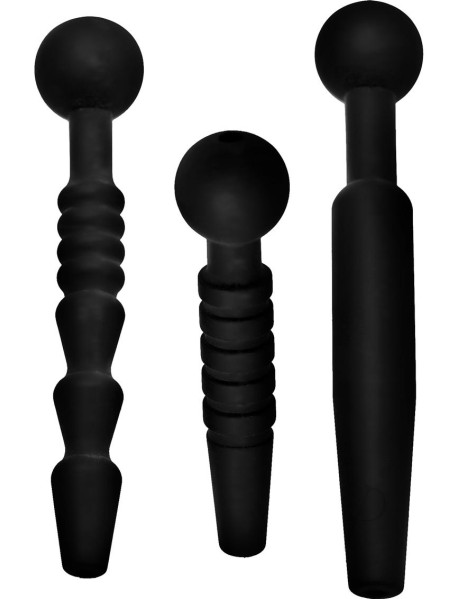 Ms Dark Rods 3 Pc Silicone Penis Plug