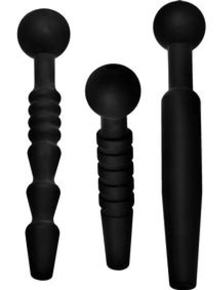Ms Dark Rods 3 Pc Silicone Penis Plug