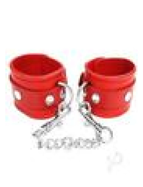 Rouge Plain Wrist Cuffs Red