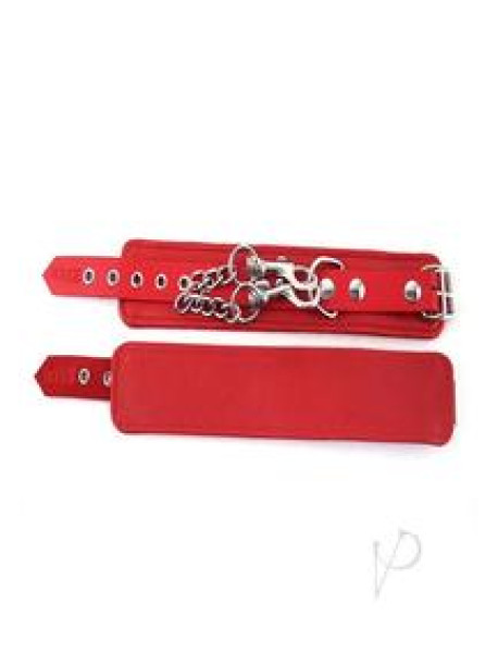 Rouge Plain Wrist Cuffs Red