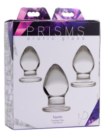 Triplets 3 Piece Glass Anal Plug Kit