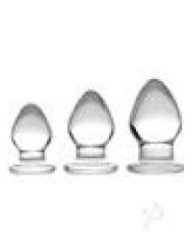 Triplets 3 Piece Glass Anal Plug Kit