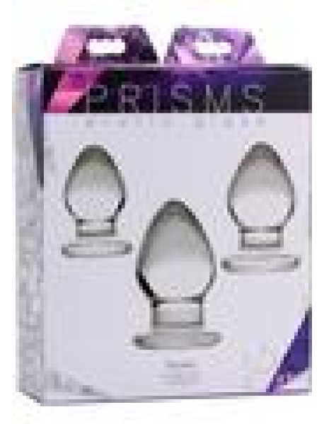 Triplets 3 Piece Glass Anal Plug Kit
