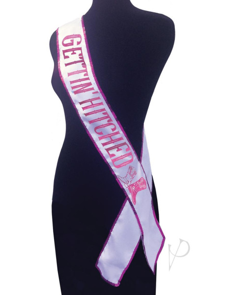 Getting Hitched Glitter Sash