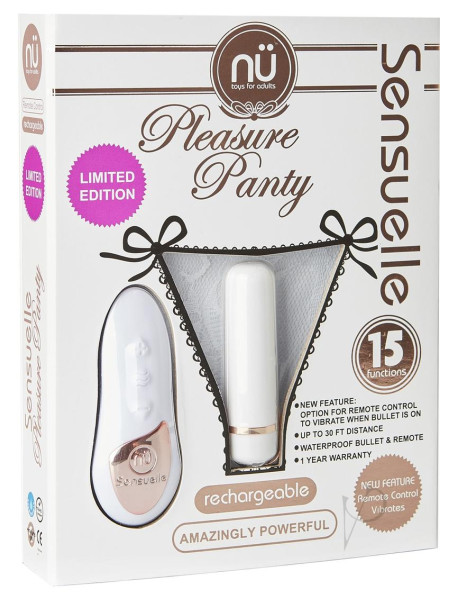 Sensuelle Pleasure Panty R/c Bullet Wht
