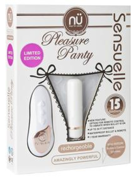 Sensuelle Pleasure Panty R/c Bullet Wht