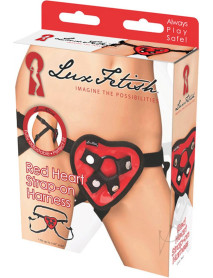 Lux F Heart Strap On Red