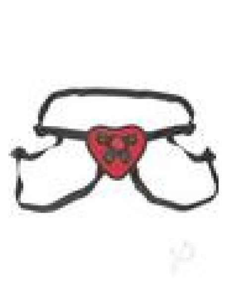 Lux F Heart Strap On Red