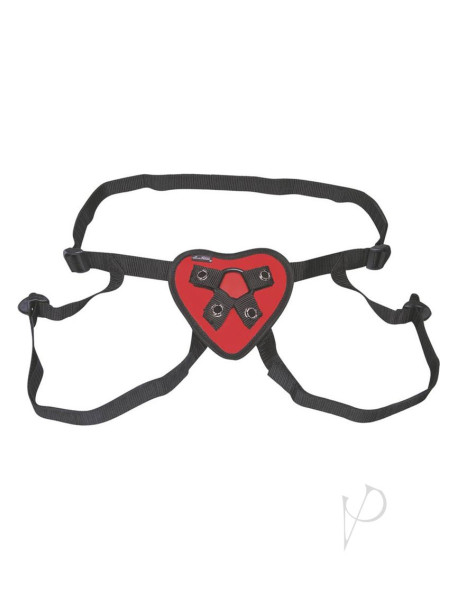 Lux F Heart Strap On Red