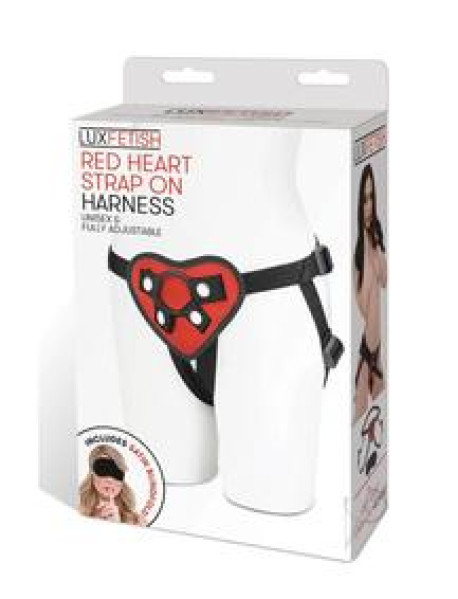Lux F Heart Strap On Red
