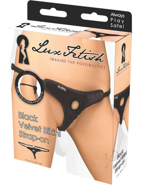 Lux F Velvet Bikini Strap On Black