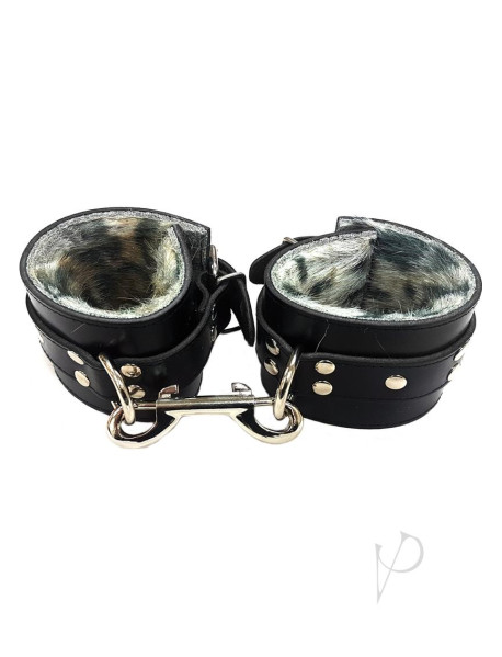Rouge Fur Wrist Cuffs Blk/leopard