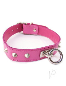 Rouge O Ring Studded Collar Pnk