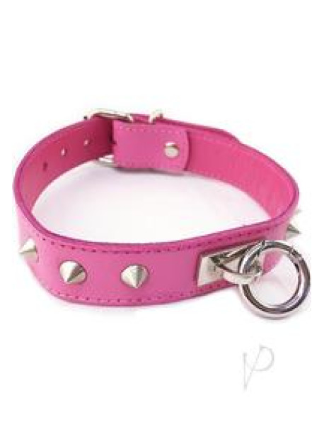 Rouge O Ring Studded Collar Pnk