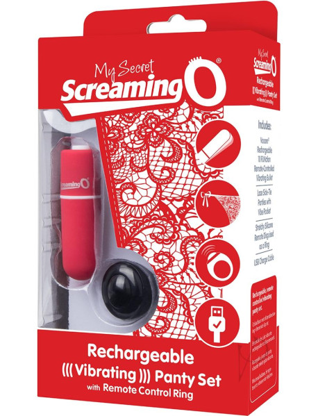My Secret Remote C Panty Rechr Red-indv