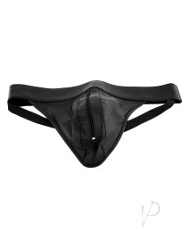 Rouge Zip Leather Jock Blk Xl