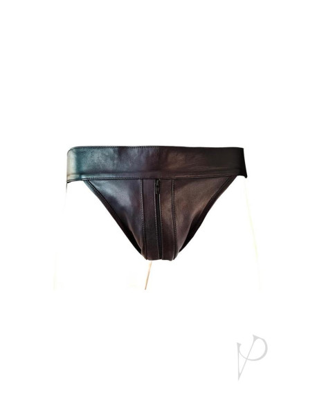 Rouge Zip Leather Jock Blk Xl