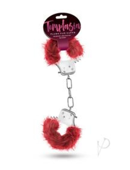 Temptasia Plush Fur Cuffs Burgundy