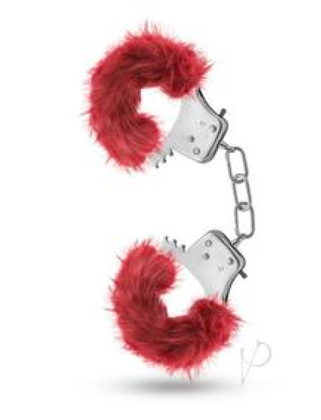 Temptasia Plush Fur Cuffs Burgundy