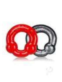 Ultraballs 2pk Cockring Steel/red