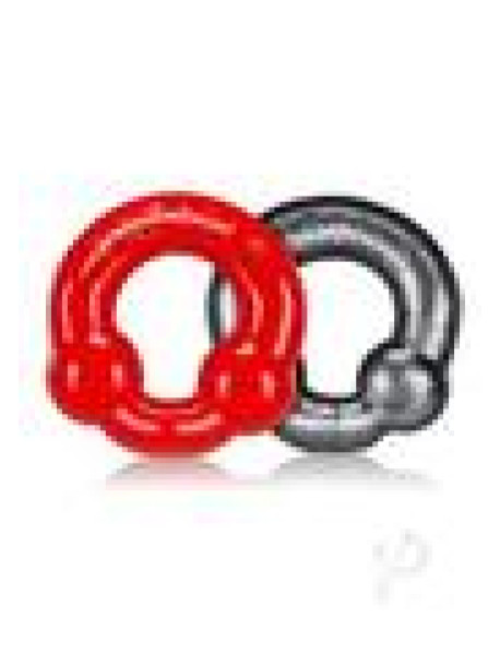 Ultraballs 2pk Cockring Steel/red