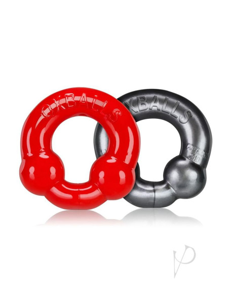 Ultraballs 2pk Cockring Steel/red