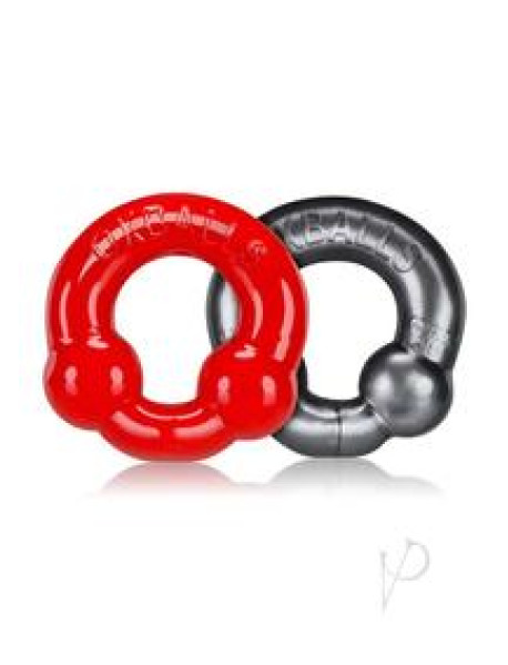 Ultraballs 2pk Cockring Steel/red