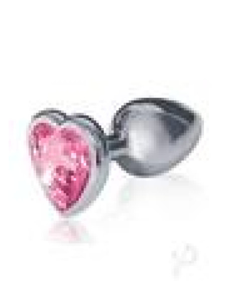 The 9 Silver Starter Heart Plug Pink