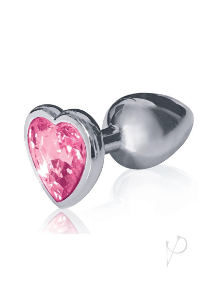 The 9 Silver Starter Heart Plug Pink