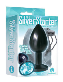 The 9 Bejewled Stainless Plug Aqua