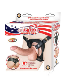 Aaw 5 Curved Dong W/harness Flesh