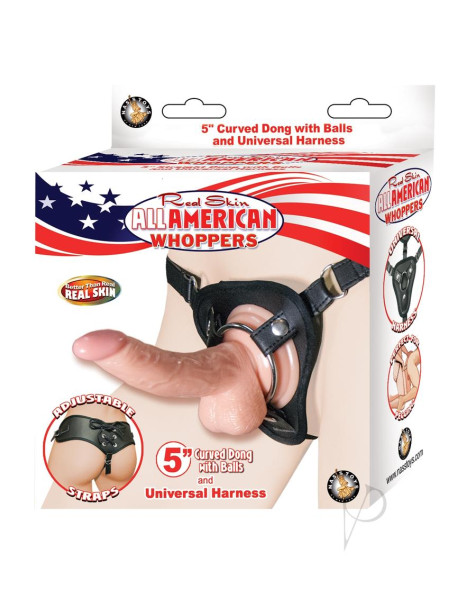 Aaw 5 Curved Dong W/harness Flesh