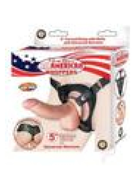 Aaw 5 Curved Dong W/harness Flesh