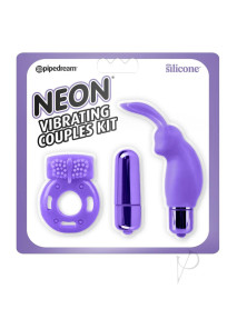 Neon Vibrating Couples Kit Purple