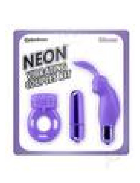 Neon Vibrating Couples Kit Purple