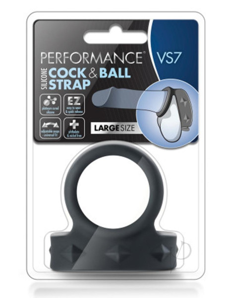Performance Vs7 Cock and Ball Strap Lg Blk