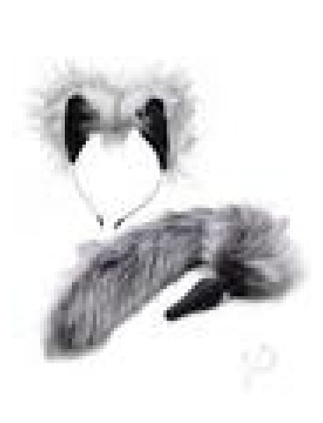 Tailz Grey Wolf Tail And Ears Set