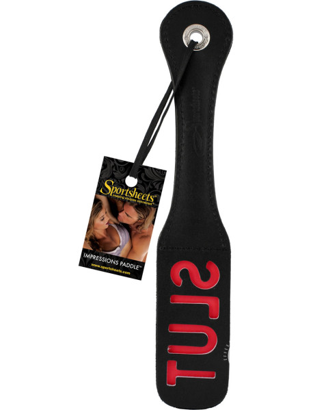 12 Leather Slut Impression Paddle
