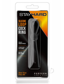 Stay Hard Silicone Loop Cock Ring Black