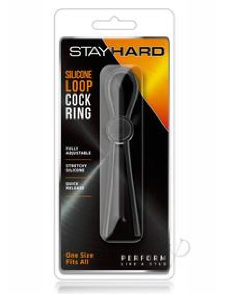 Stay Hard Silicone Loop Cock Ring Black Stay Hard Silicone Loop Cock Ring Black