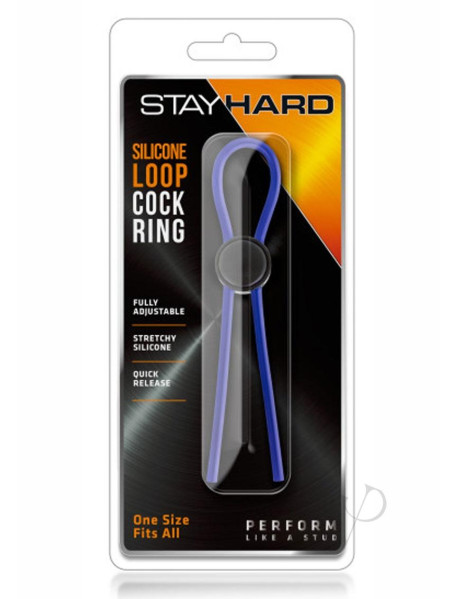 Stay Hard Silicone Loop Cock Ring Blue