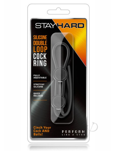 Stay Hard Silicone Dbl Loop Cockring Blk
