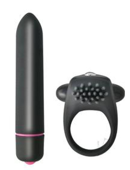 Intense Cockring and Bullet Black