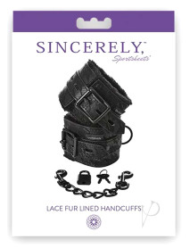 S and M  lace Fur Lined Handcuffs