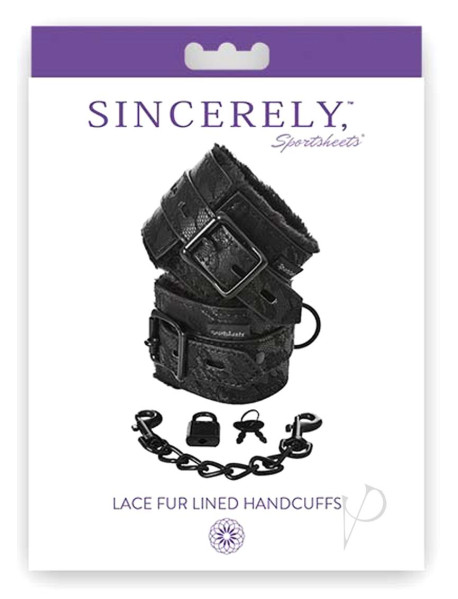 S and M  lace Fur Lined Handcuffs