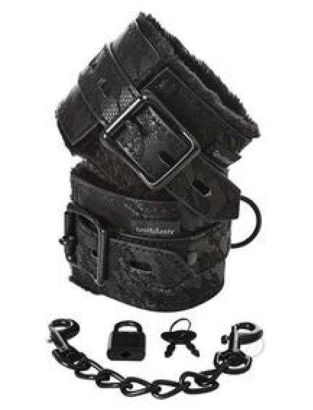 S and M  lace Fur Lined Handcuffs