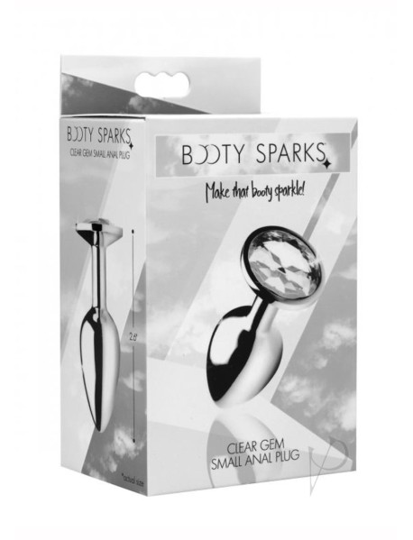 Booty Sparks Clear Gem Anal Plug Sm Booty Sparks Clear Gem Anal Plug Sm
