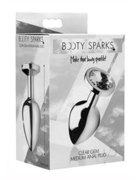Booty Sparks Clear Gem Anal Plug Md Booty Sparks Clear Gem Anal Plug Md