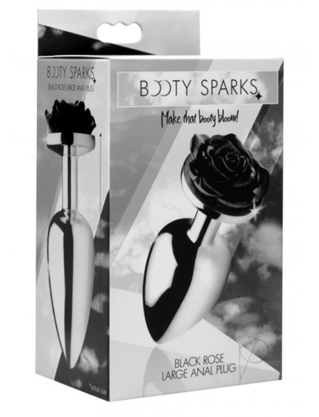 Booty Sparks Black Rose Anal Plug Lg